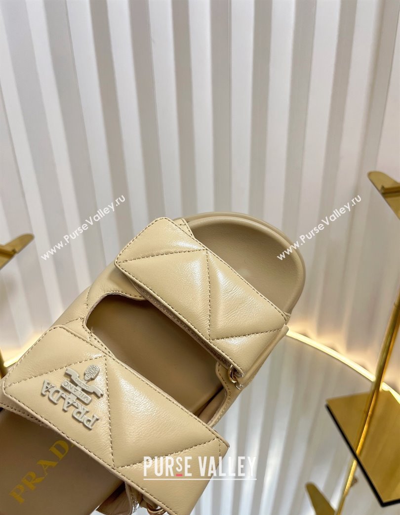 Prada Padded nappa leather platform slides sandal 5.5cm Beige 2025 1XZ775 (MD-250224102)