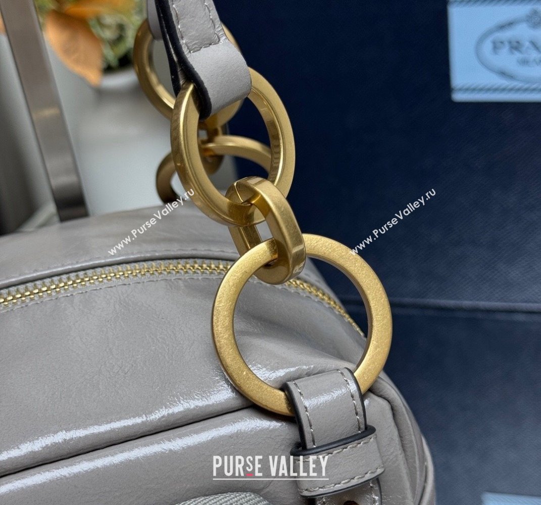 Prada Dangle oil leather top-handle mini-bag Grey 2025 1BB137 (YZ-250407001)