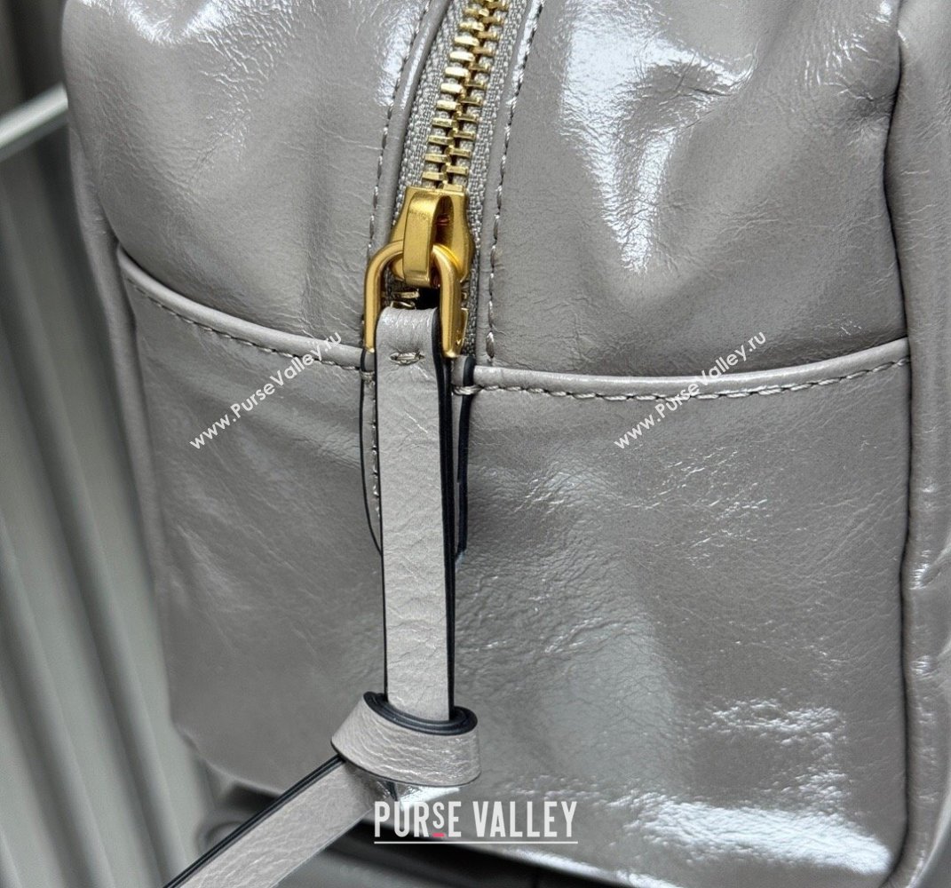 Prada Dangle medium oil leather top-handle bag Grey 2025 1BB138 (YZ-250407002)