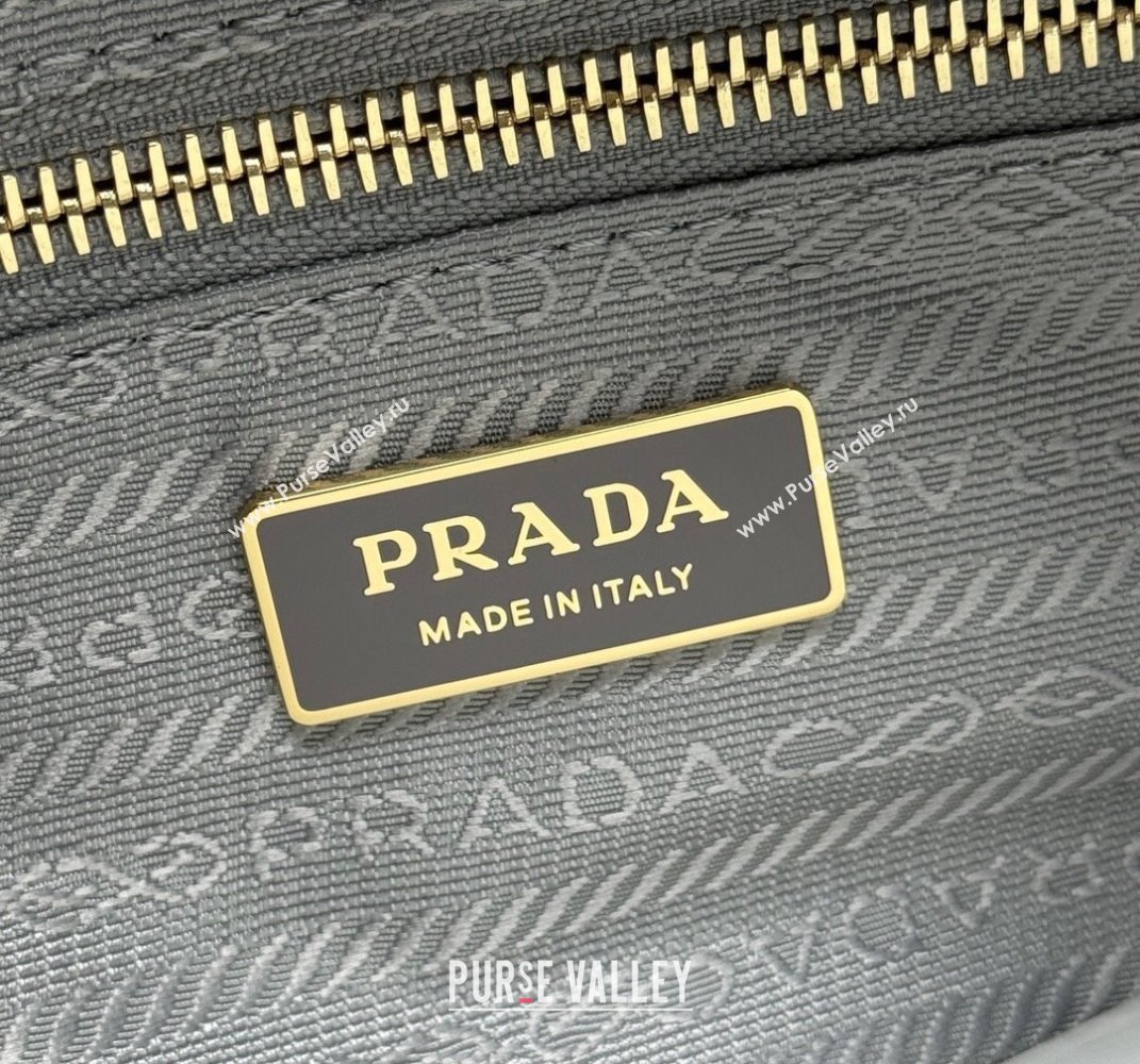 Prada Dangle medium oil leather top-handle bag Grey 2025 1BB138 (YZ-250407002)
