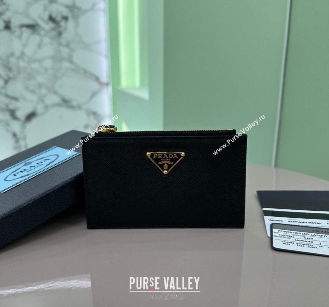 Prada Saffiano Leather card holder Wallet Black 1MC086 2025 (YZ-250407079)