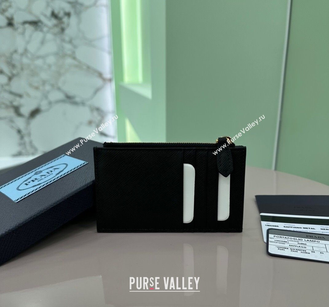 Prada Saffiano Leather card holder Wallet Black 1MC086 2025 (YZ-250407079)