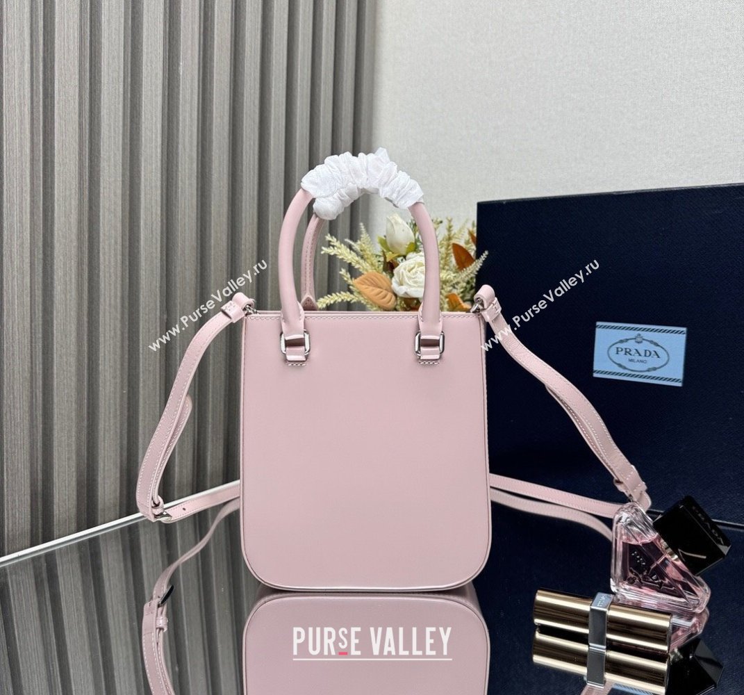 Prada Shiny Leather Small Vertical Tote bag 1BA331 Light Pink 2025 (YZ-250407004)