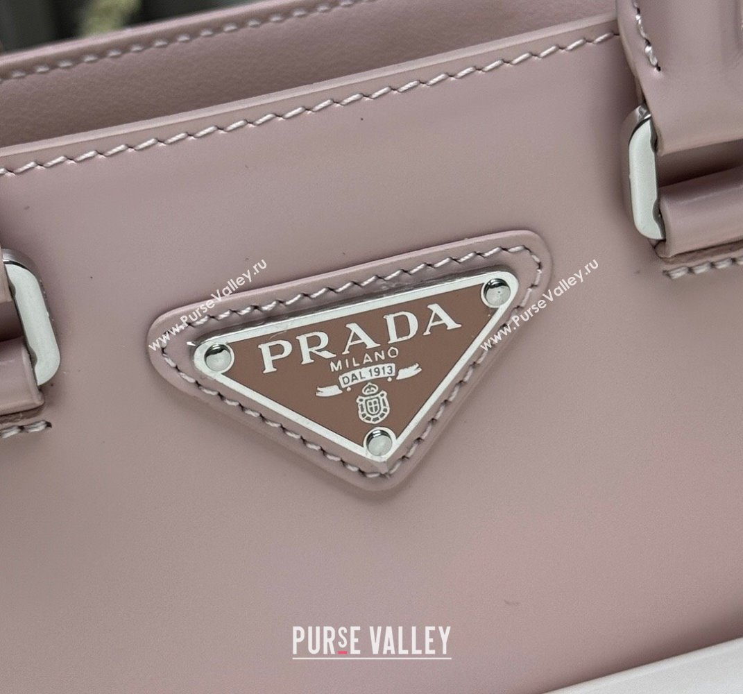 Prada Shiny Leather Small Vertical Tote bag 1BA331 Light Pink 2025 (YZ-250407004)