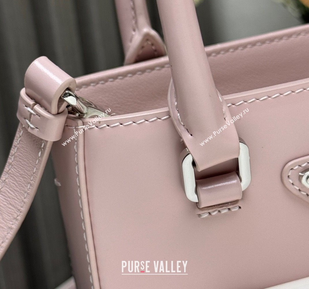 Prada Shiny Leather Small Vertical Tote bag 1BA331 Light Pink 2025 (YZ-250407004)