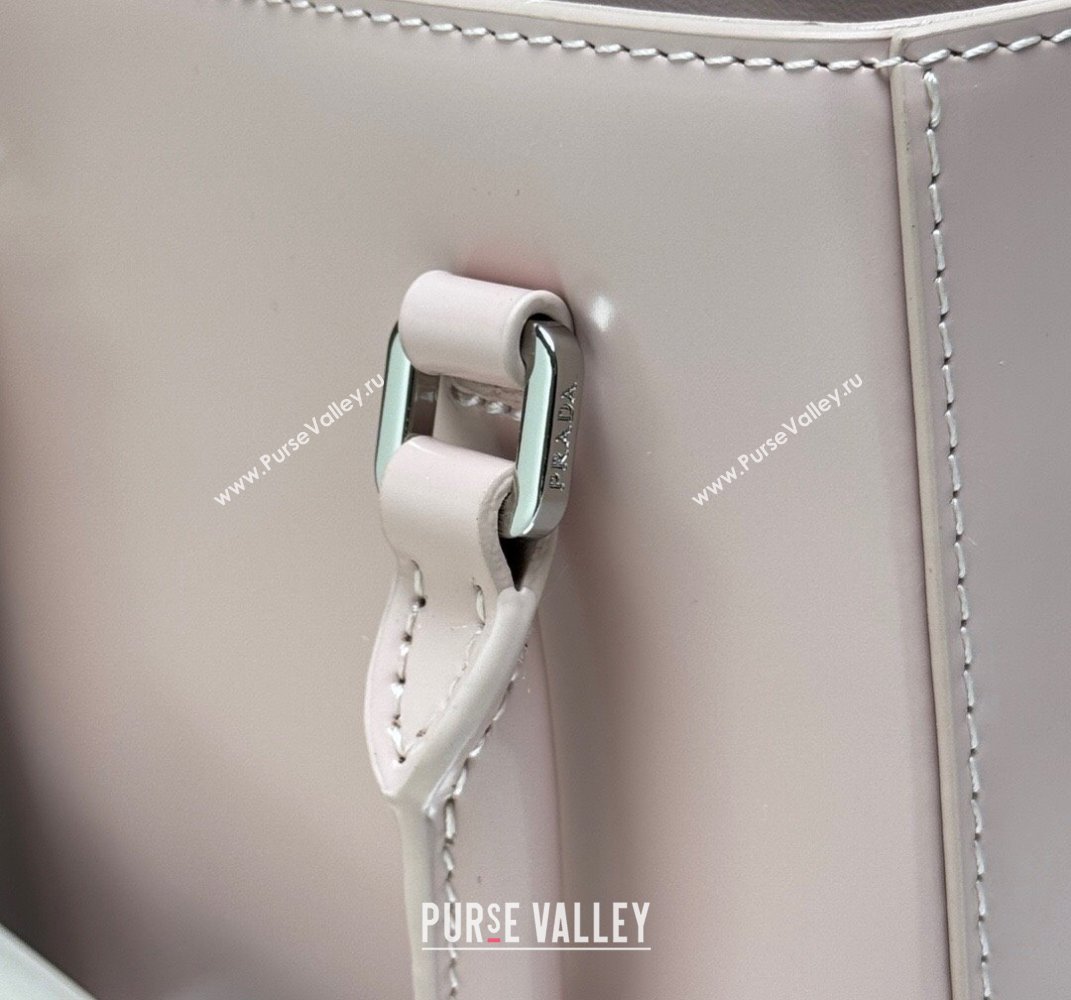 Prada Shiny Leather Small Vertical Tote bag 1BA331 Light Pink 2025 (YZ-250407004)