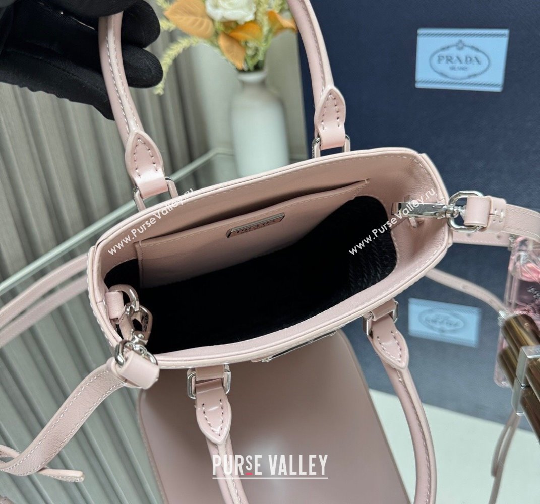 Prada Shiny Leather Small Vertical Tote bag 1BA331 Light Pink 2025 (YZ-250407004)