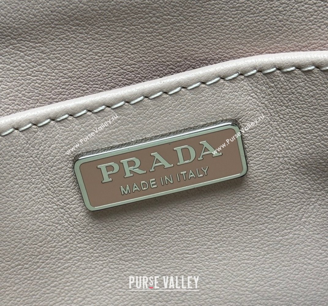 Prada Shiny Leather Small Vertical Tote bag 1BA331 Light Pink 2025 (YZ-250407004)