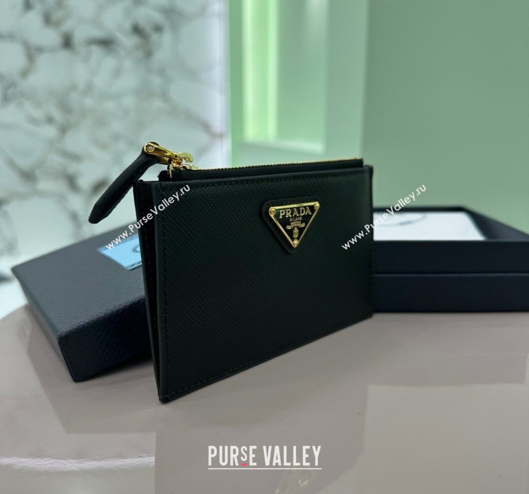 Prada Saffiano Leather card holder Wallet Black 1MC086 2025 (YZ-250407079)