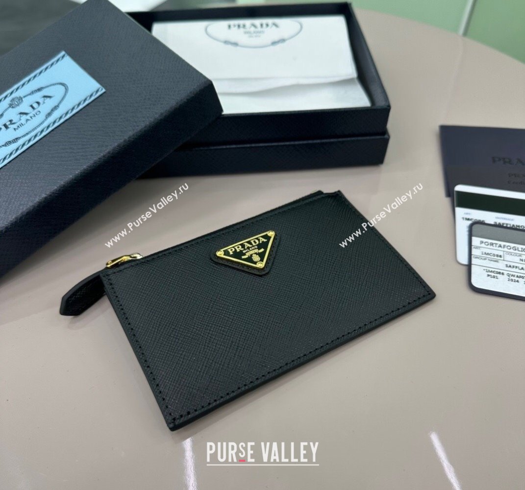 Prada Saffiano Leather card holder Wallet Black 1MC086 2025 (YZ-250407079)