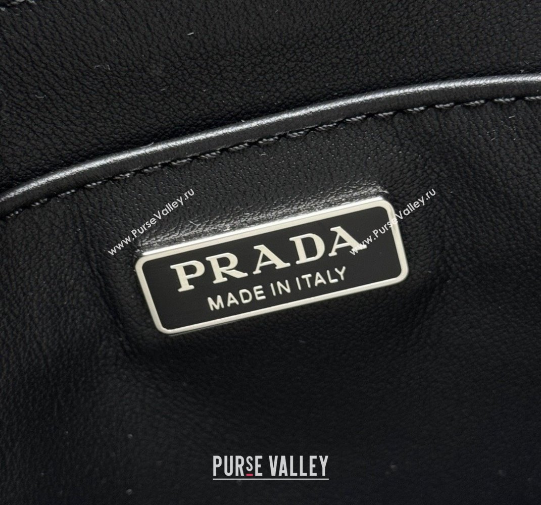 Prada Shiny Leather Small Vertical Tote bag 1BA331 Black 2025 (YZ-250407006)