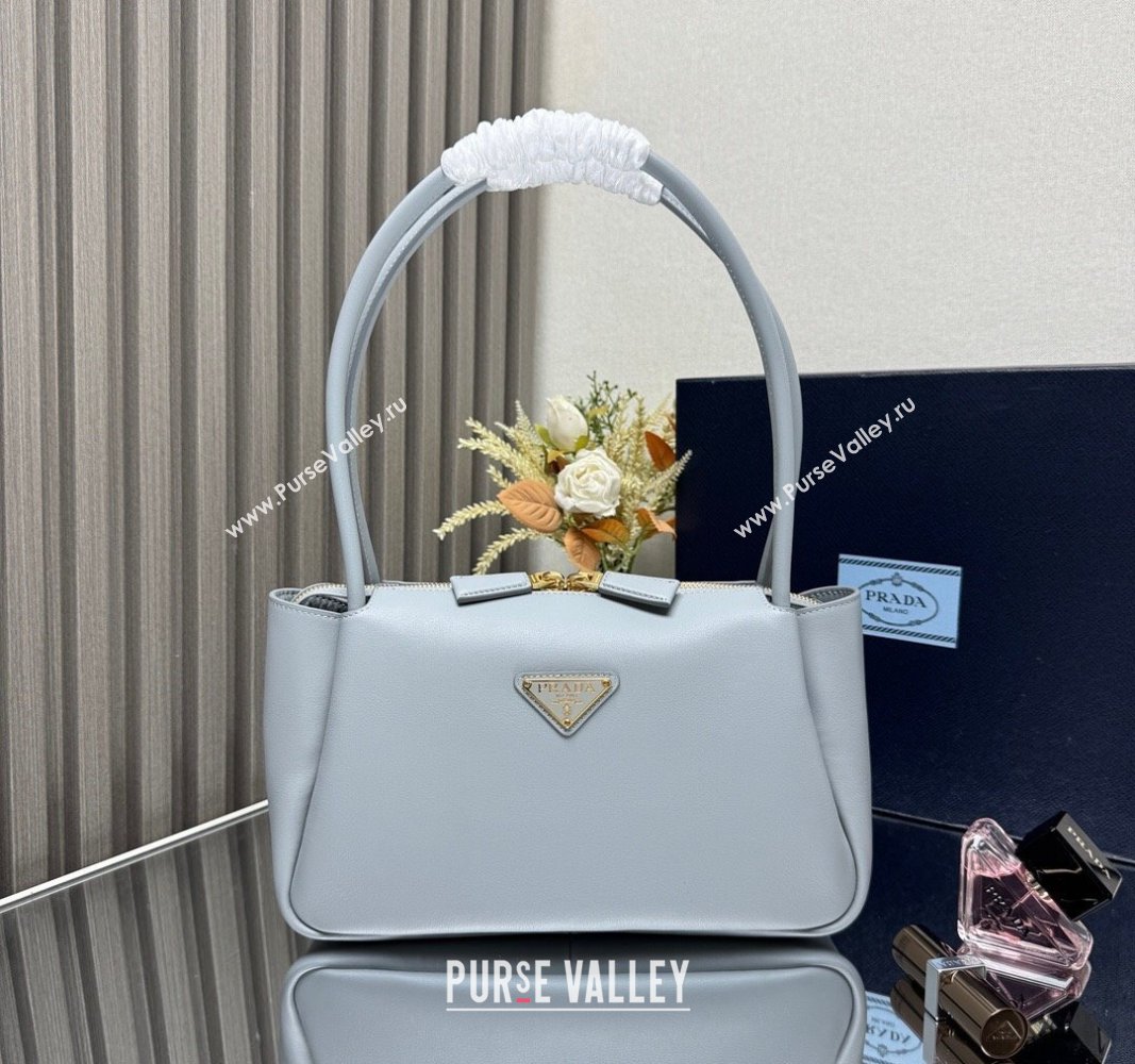 Prada Darling medium leather shoulder bag 1BA444 Opaline Blue 2025 (YZ-250407007)