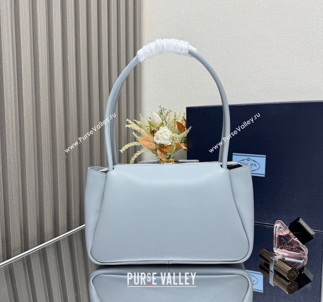 Prada Darling medium leather shoulder bag 1BA444 Opaline Blue 2025 (YZ-250407007)