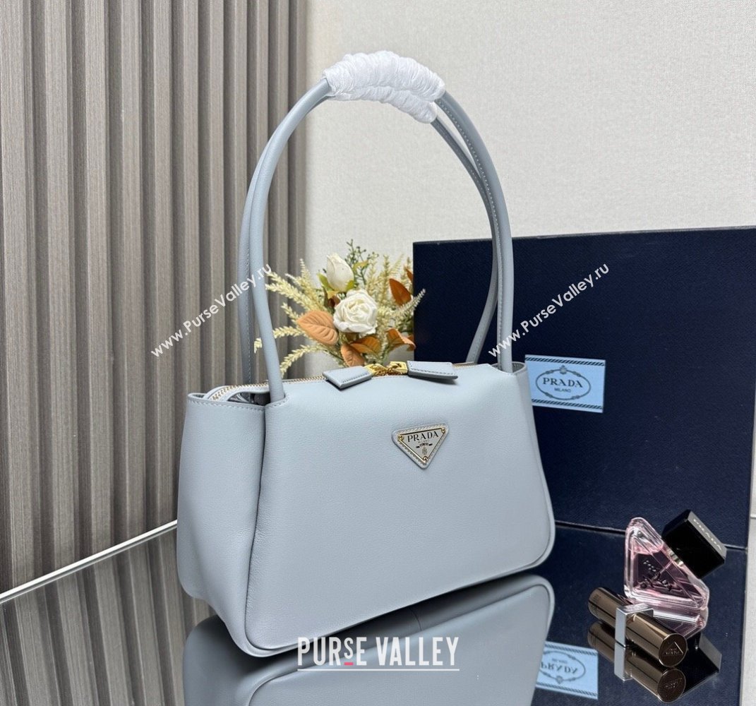 Prada Darling medium leather shoulder bag 1BA444 Opaline Blue 2025 (YZ-250407007)