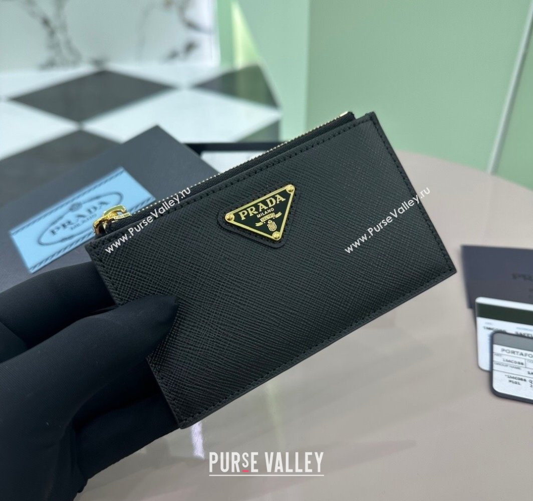 Prada Saffiano Leather card holder Wallet Black 1MC086 2025 (YZ-250407079)