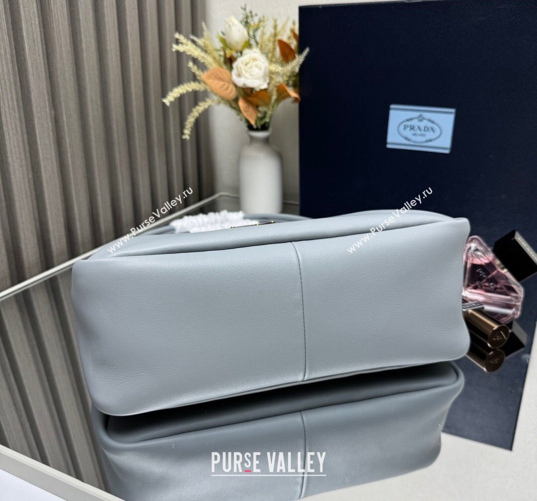 Prada Darling medium leather shoulder bag 1BA444 Opaline Blue 2025 (YZ-250407007)