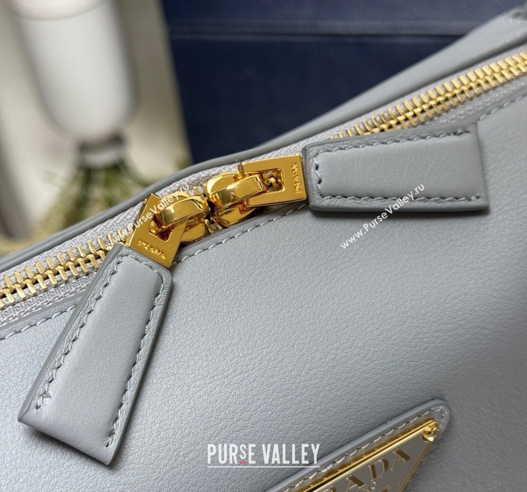 Prada Darling medium leather shoulder bag 1BA444 Opaline Blue 2025 (YZ-250407007)