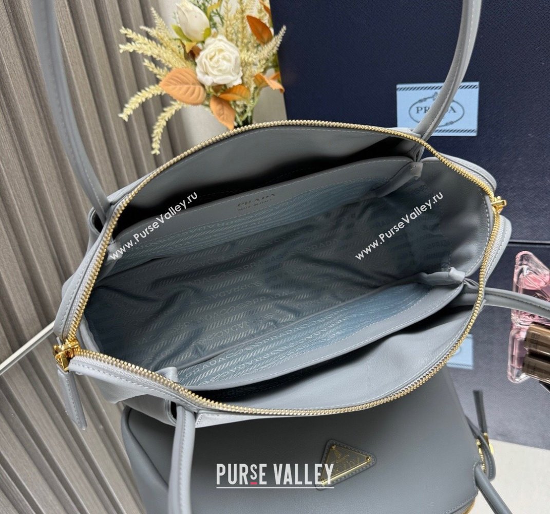 Prada Darling medium leather shoulder bag 1BA444 Opaline Blue 2025 (YZ-250407007)