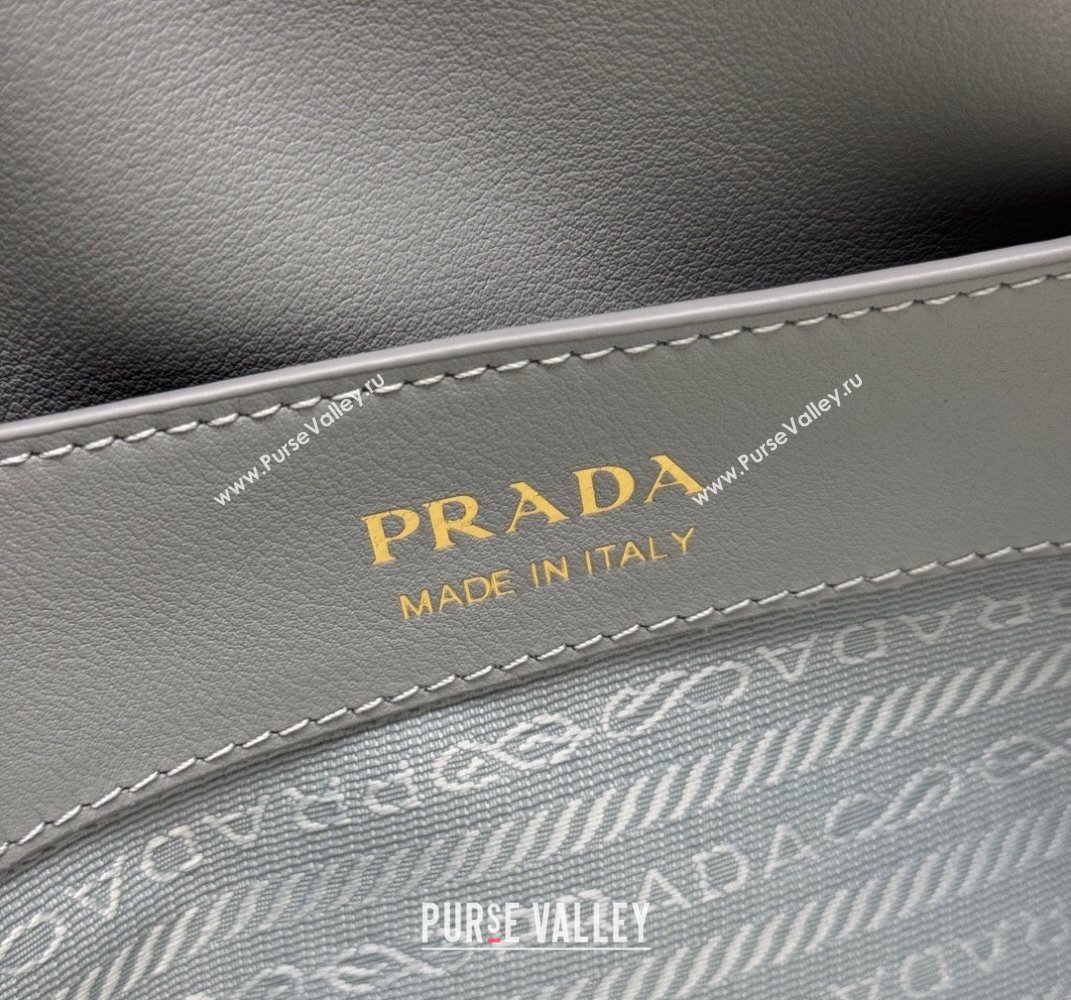 Prada Darling medium leather shoulder bag 1BA444 Opaline Blue 2025 (YZ-250407007)
