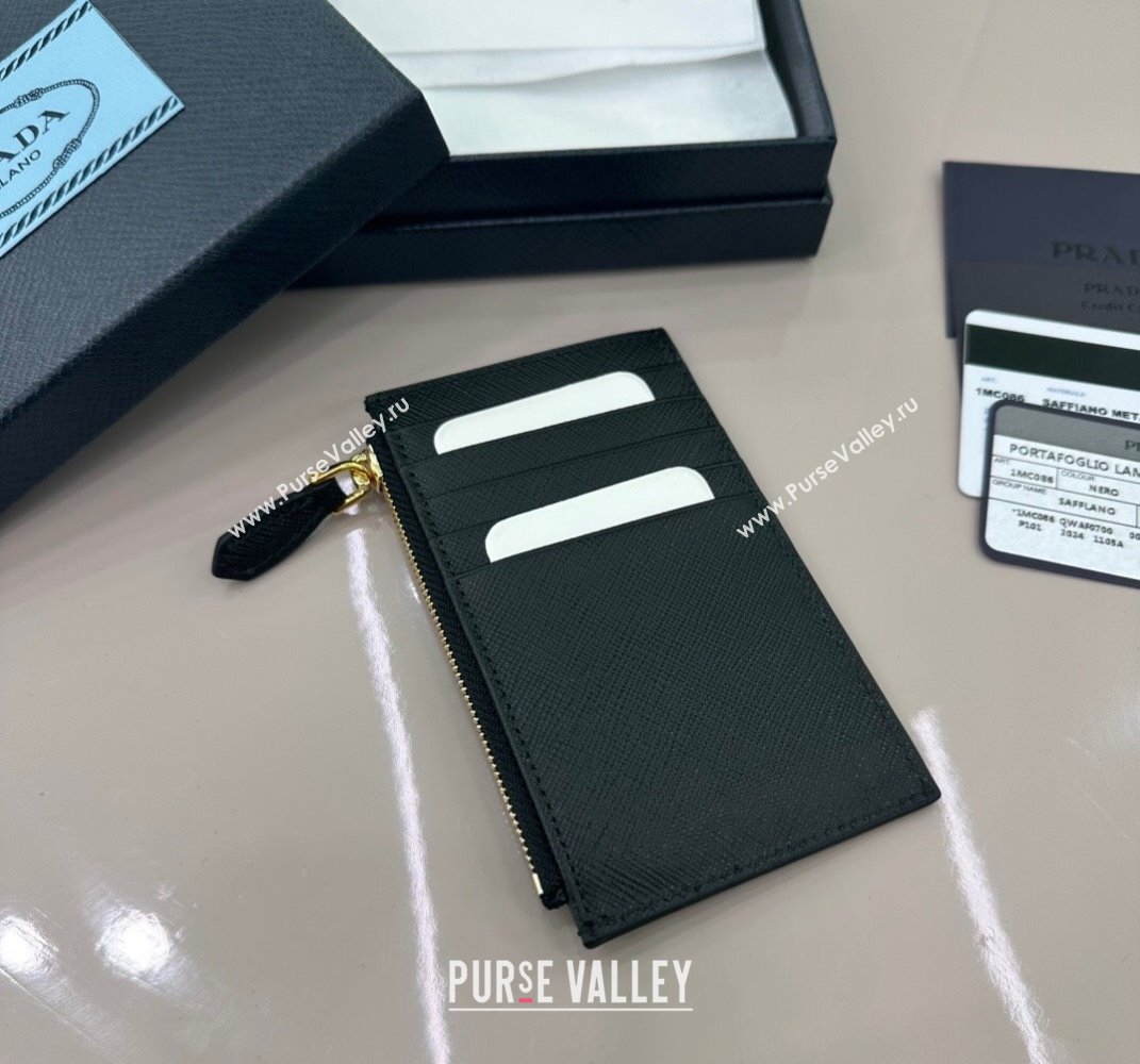 Prada Saffiano Leather card holder Wallet Black 1MC086 2025 (YZ-250407079)