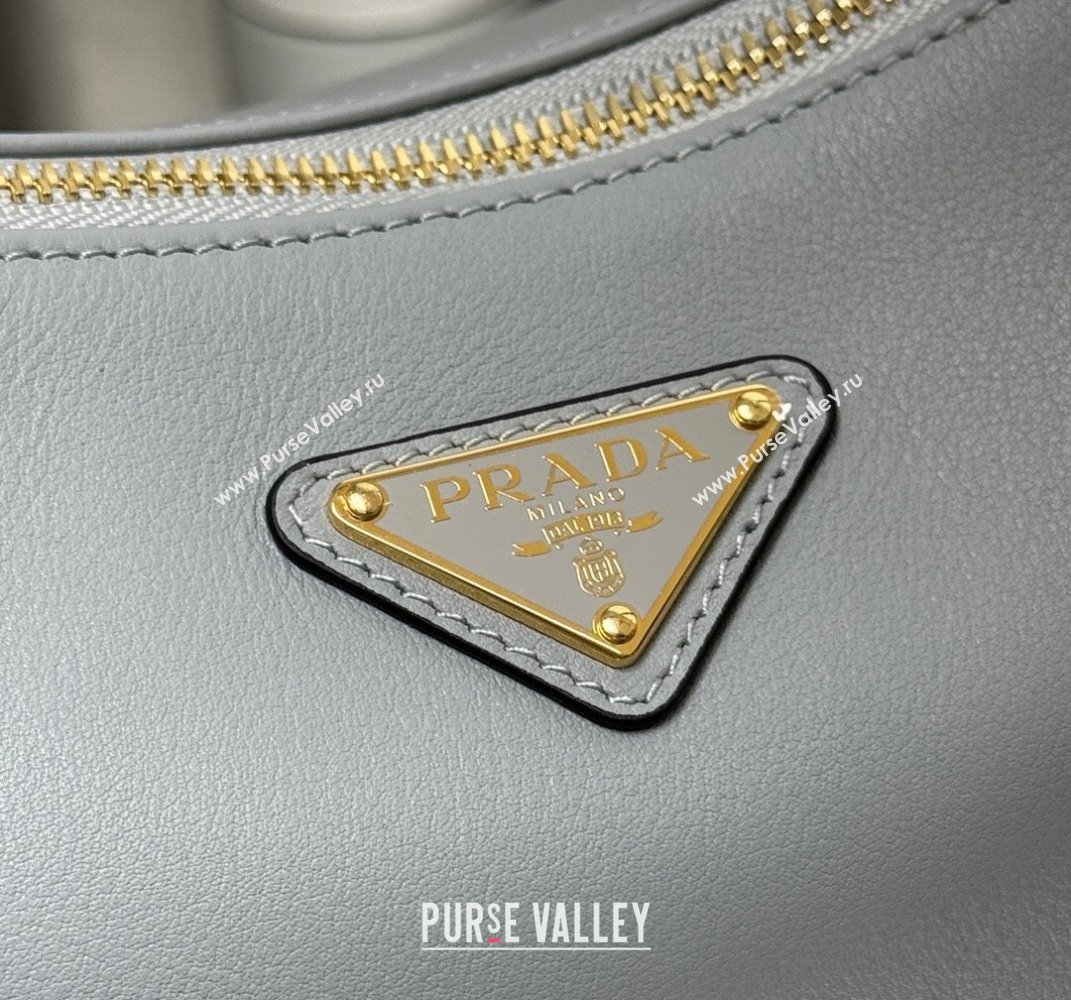 Prada Aimee Leather Hobo Bag 1BC228 Opaline Blue 2025 (YZ-250407010)