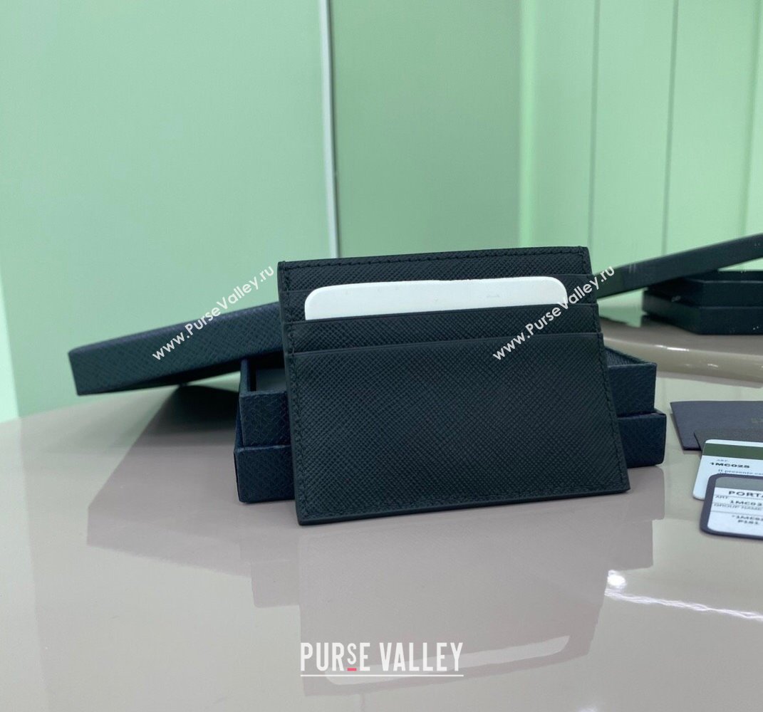 Prada Saffiano Leather card holder Wallet Black 1MC025 2025 (YZ-250407080)