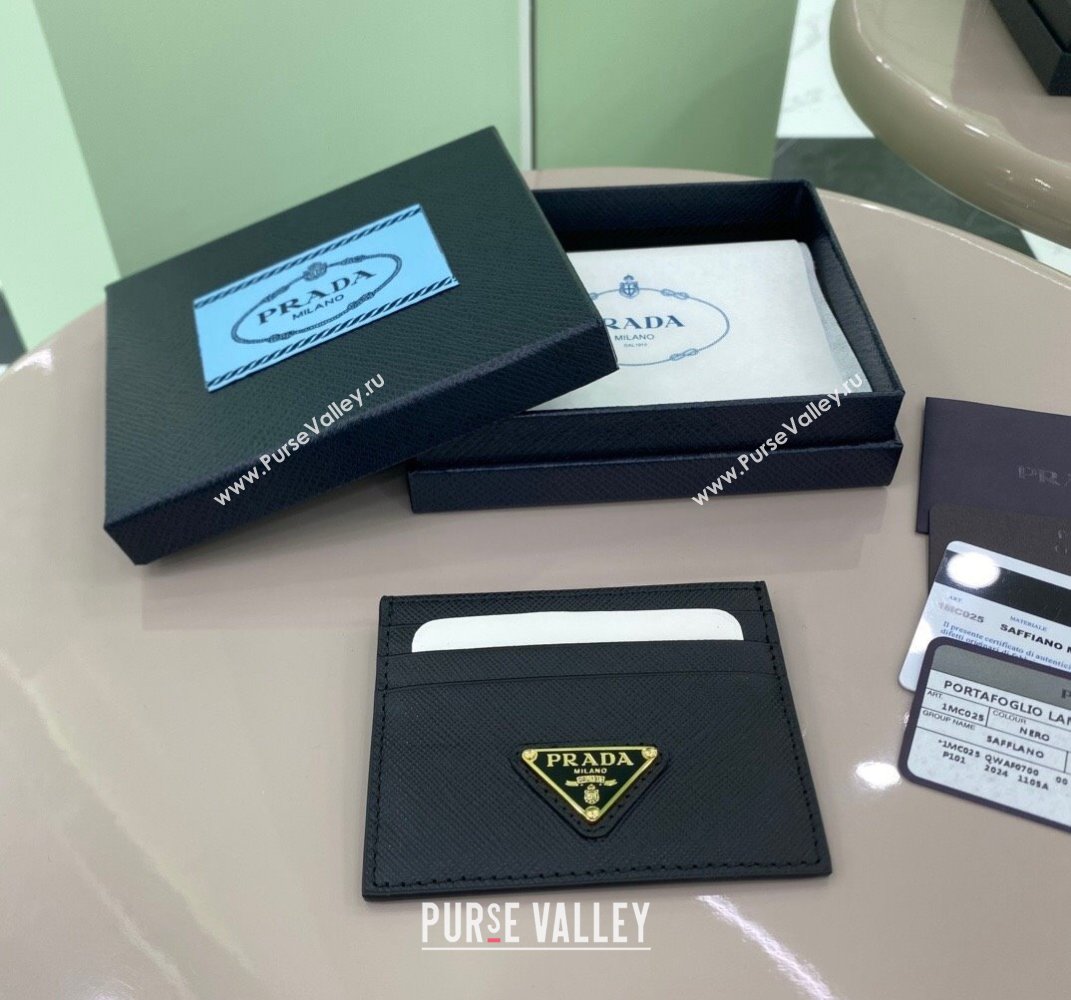 Prada Saffiano Leather card holder Wallet Black 1MC025 2025 (YZ-250407080)
