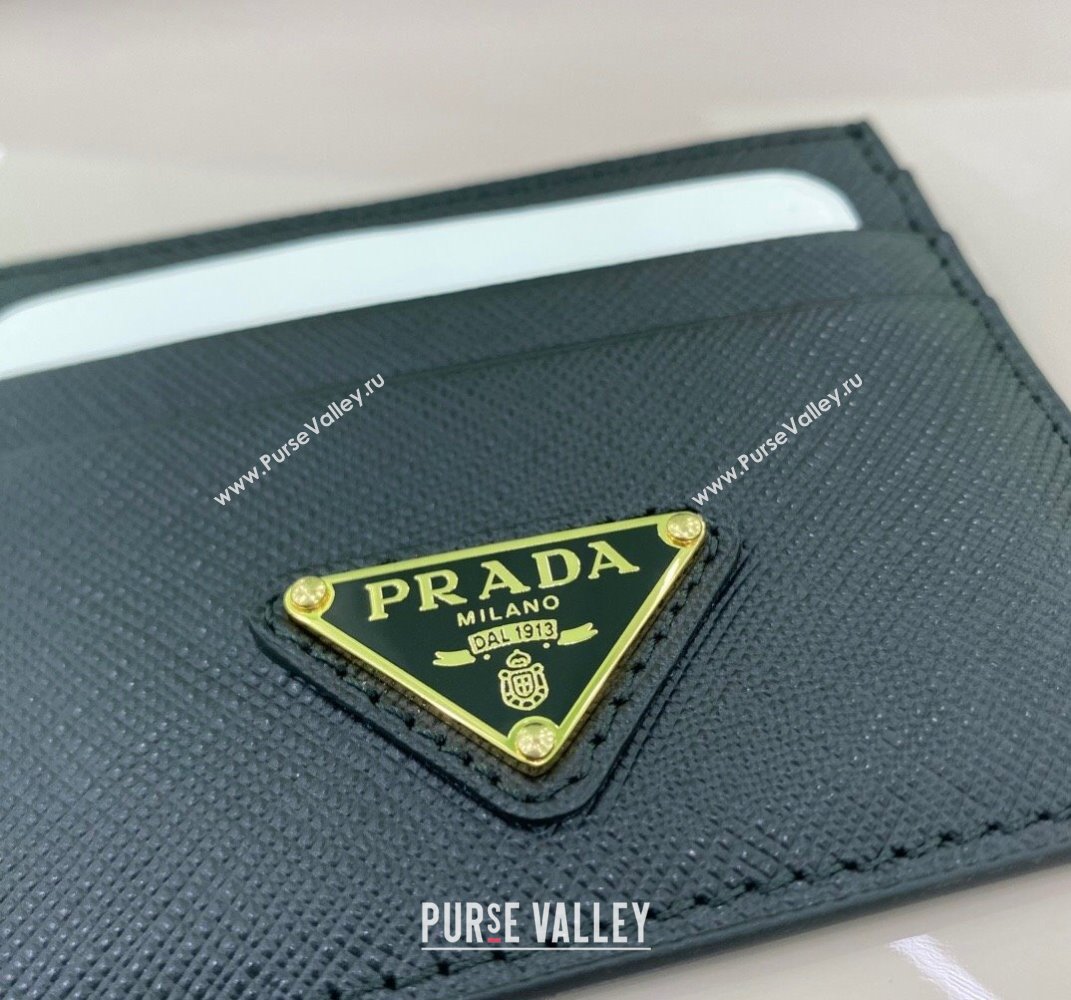 Prada Saffiano Leather card holder Wallet Black 1MC025 2025 (YZ-250407080)
