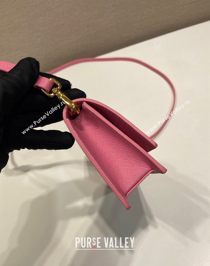 Prada Saffiano leather mini-bag 1NF059 Pink 2025 (YZ-250407026)