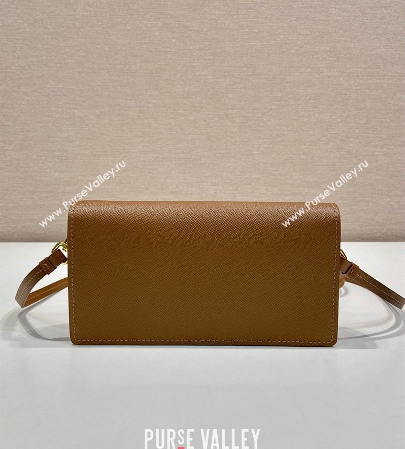 Prada Saffiano leather mini-bag 1NF059 Brown 2025 (YZ-250407025)