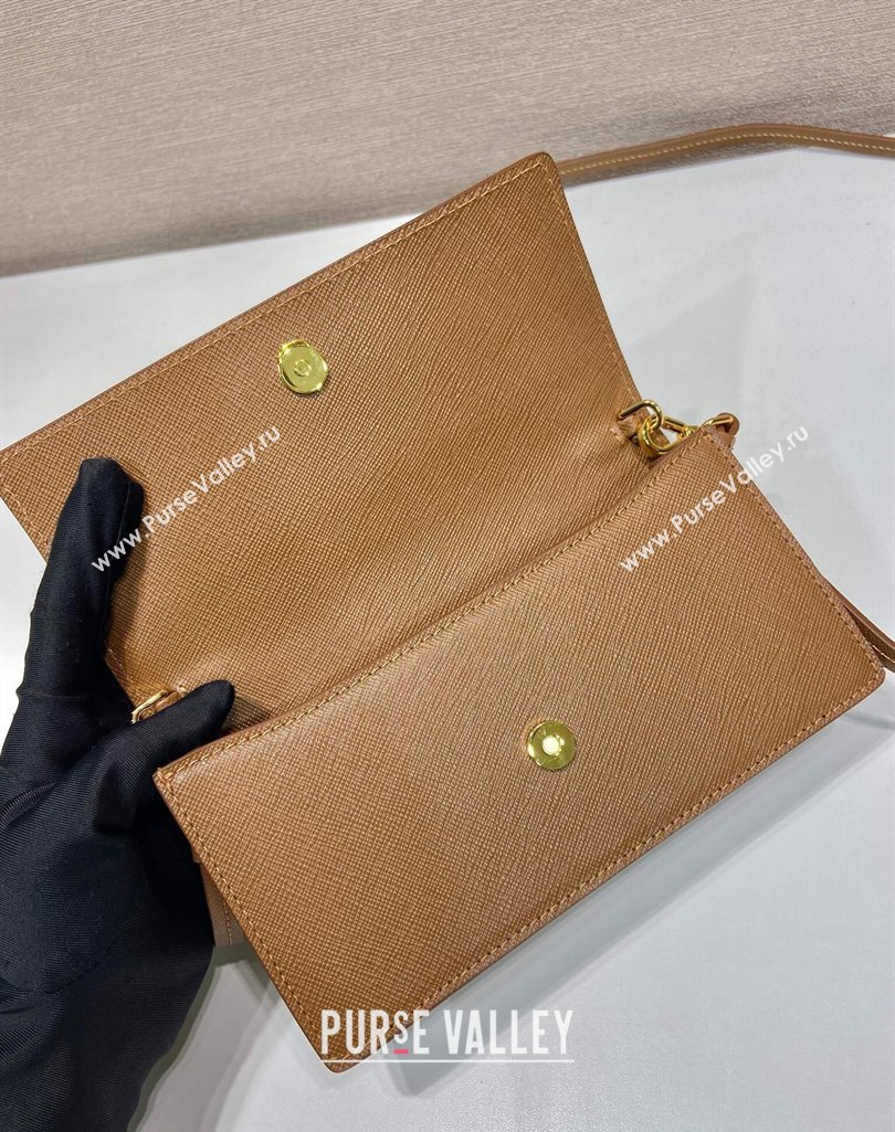 Prada Saffiano leather mini-bag 1NF059 Brown 2025 (YZ-250407025)