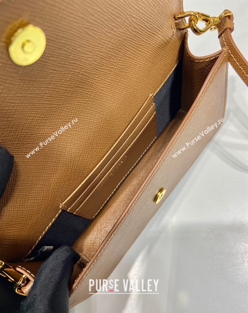 Prada Saffiano leather mini-bag 1NF059 Brown 2025 (YZ-250407025)