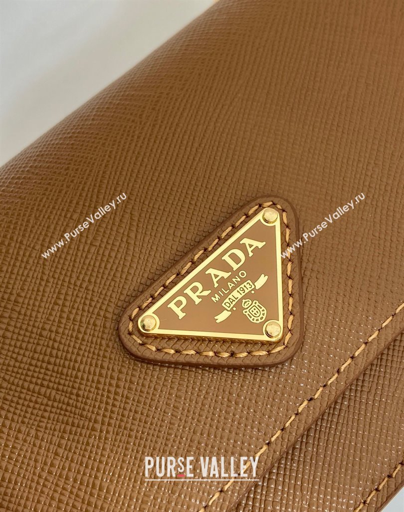 Prada Saffiano leather mini-bag 1NF059 Brown 2025 (YZ-250407025)