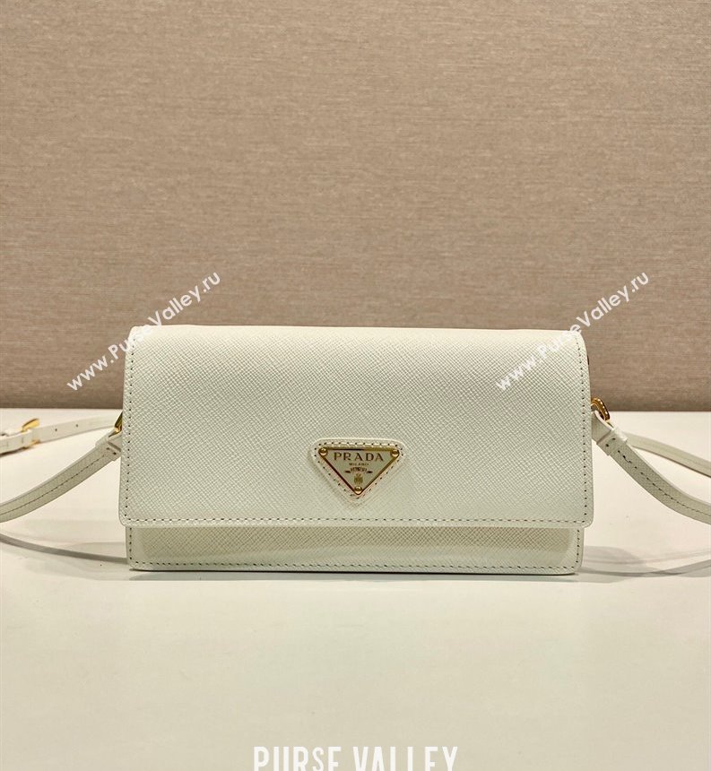 Prada Saffiano leather mini-bag 1NF059 White 2025 (YZ-250407028)