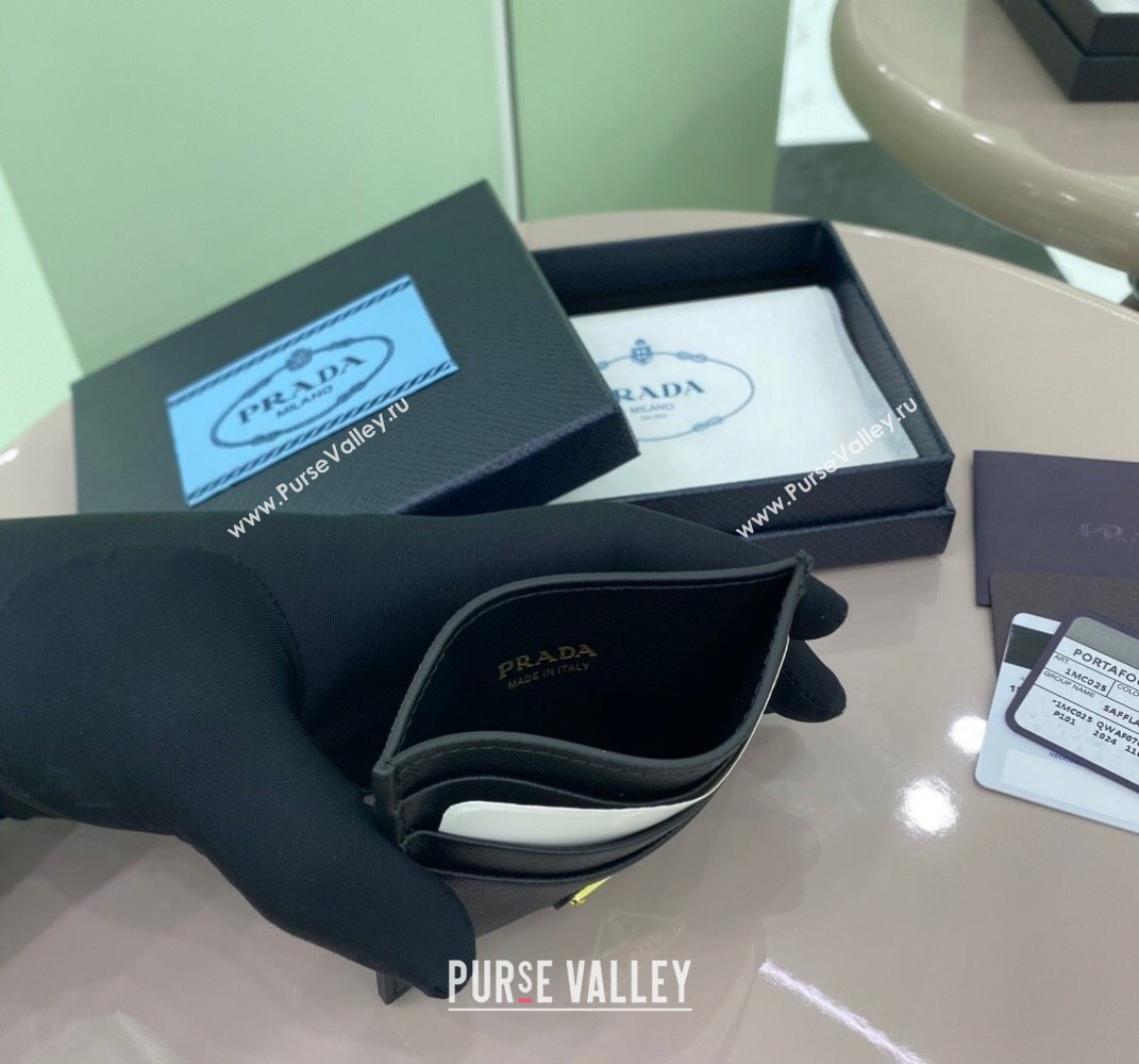 Prada Saffiano Leather card holder Wallet Black 1MC025 2025 (YZ-250407080)