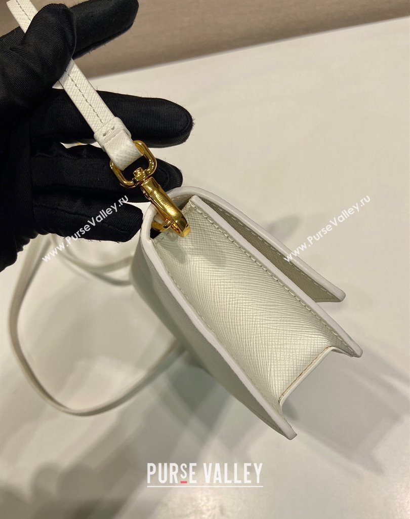 Prada Saffiano leather mini-bag 1NF059 White 2025 (YZ-250407028)