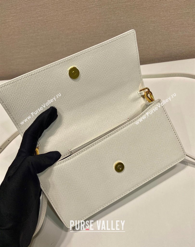 Prada Saffiano leather mini-bag 1NF059 White 2025 (YZ-250407028)