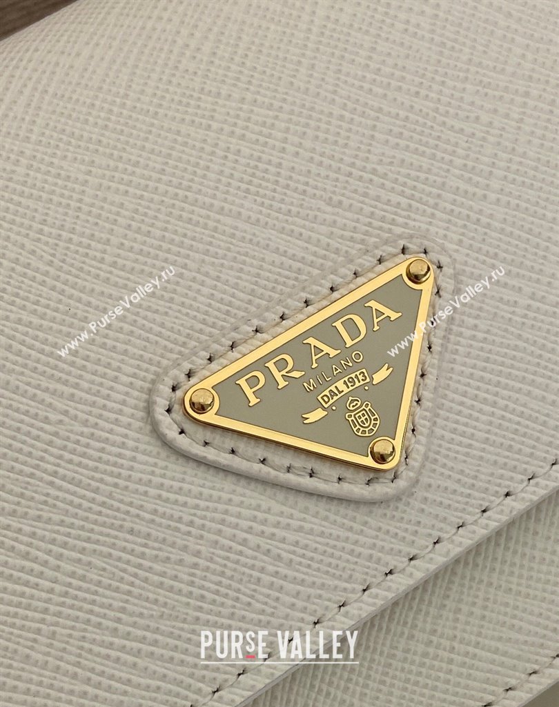 Prada Saffiano leather mini-bag 1NF059 White 2025 (YZ-250407028)