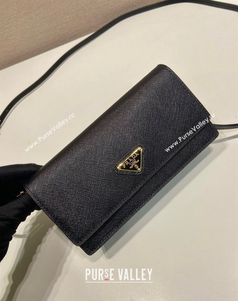 Prada Saffiano leather mini-bag 1NF059 Black 2025 (YZ-250407029)