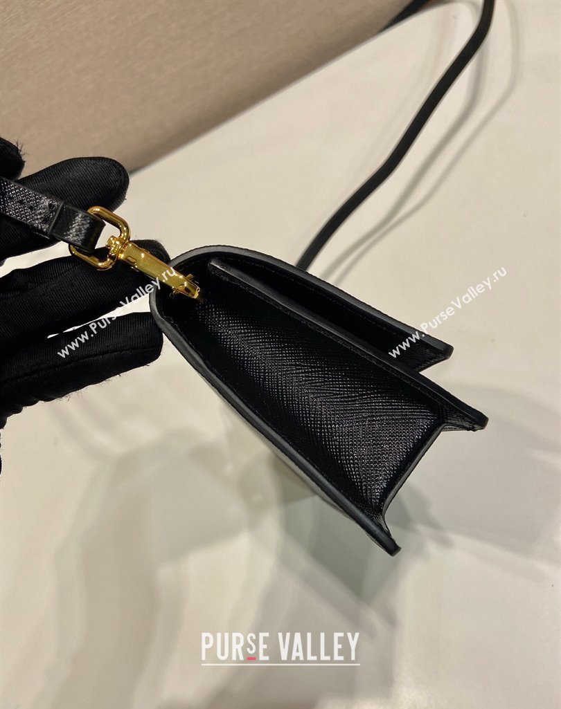 Prada Saffiano leather mini-bag 1NF059 Black 2025 (YZ-250407029)