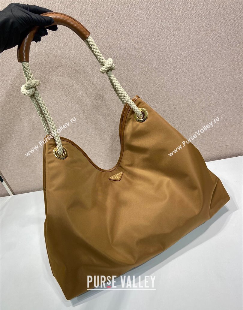 Prada Mariner large Re-Nylon shoulder bag 1BC244 Brandy Brown 2025 (YZ-250521095)