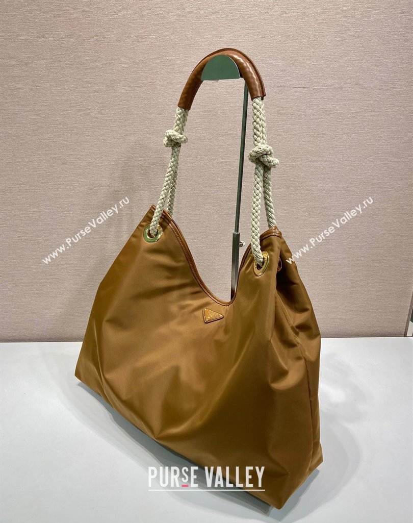 Prada Mariner large Re-Nylon shoulder bag 1BC244 Brandy Brown 2025 (YZ-250407030)