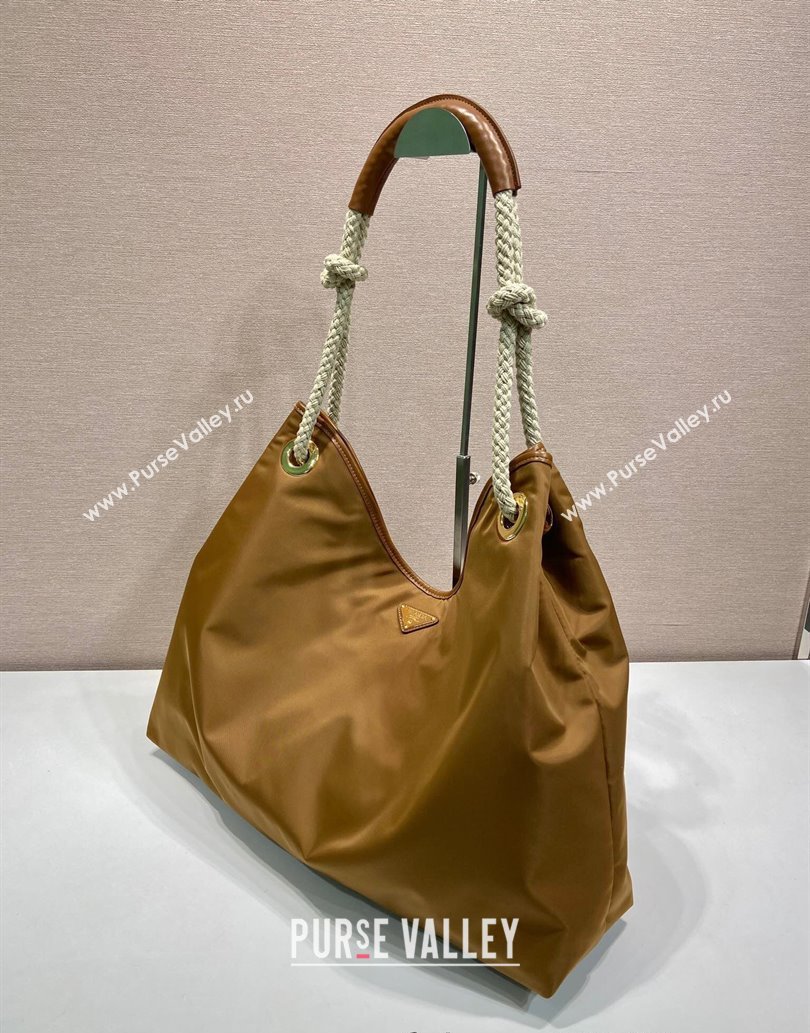 Prada Mariner large Re-Nylon shoulder bag 1BC244 Brandy Brown 2025 (YZ-250521095)