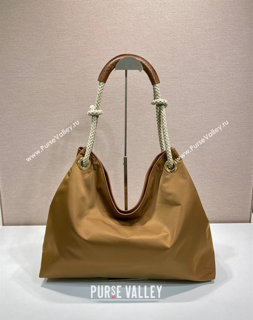 Prada Mariner large Re-Nylon shoulder bag 1BC244 Brandy Brown 2025 (YZ-250407030)