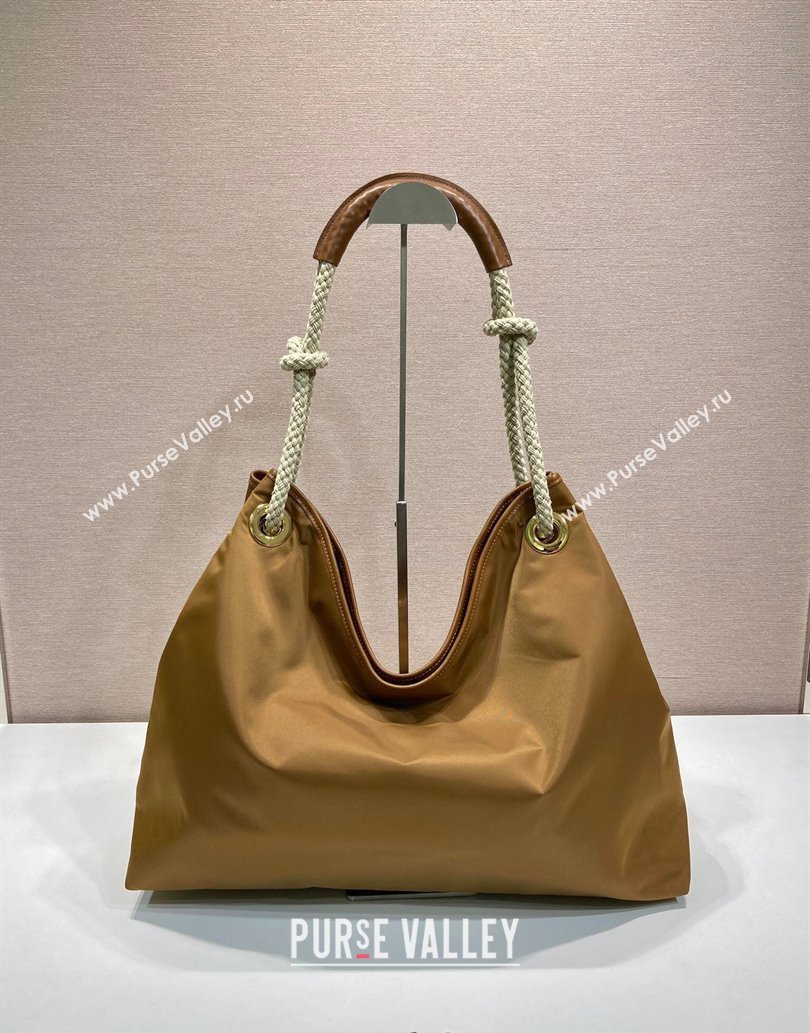 Prada Mariner large Re-Nylon shoulder bag 1BC244 Brandy Brown 2025 (YZ-250521095)