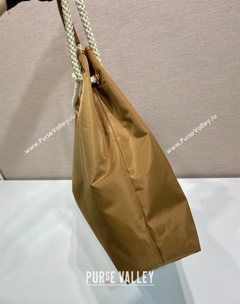 Prada Mariner large Re-Nylon shoulder bag 1BC244 Brandy Brown 2025 (YZ-250407030)