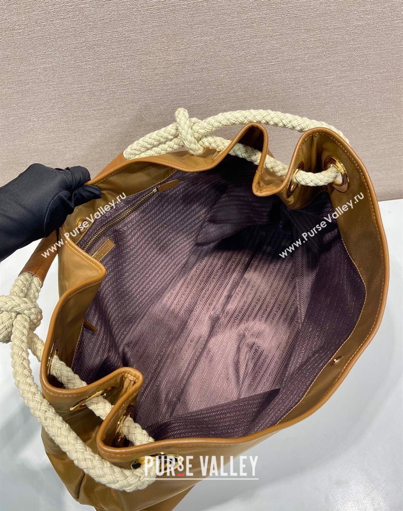 Prada Mariner large Re-Nylon shoulder bag 1BC244 Brandy Brown 2025 (YZ-250407030)