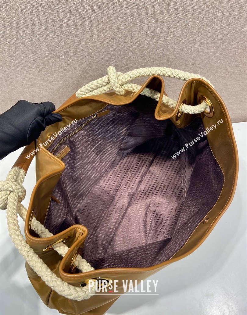 Prada Mariner large Re-Nylon shoulder bag 1BC244 Brandy Brown 2025 (YZ-250521095)