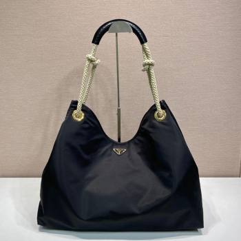 Prada Mariner large Re-Nylon shoulder bag 1BC244 Black 2025 (YZ-250521094)