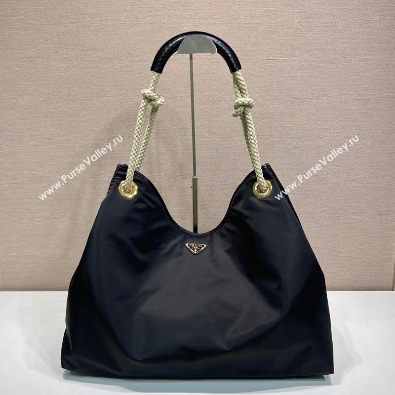 Prada Mariner large Re-Nylon shoulder bag 1BC244 Black 2025 (YZ-250521094)